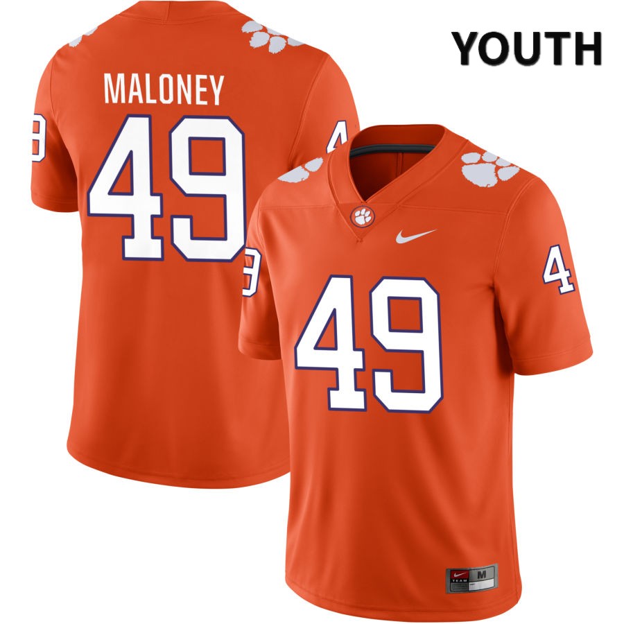 Youth Clemson Tigers Matthew Maloney #49 College Orange NIL 2022 NCAA Authentic Jersey High Quality MRB44N5C